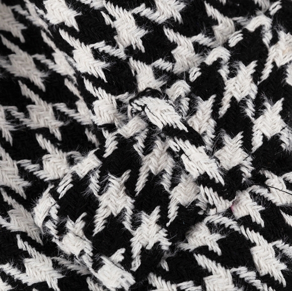 Loose Houndstooth Women Trench Coat Elegant Lapel High-end Fashion Office Jacket - Picture 9 of 12